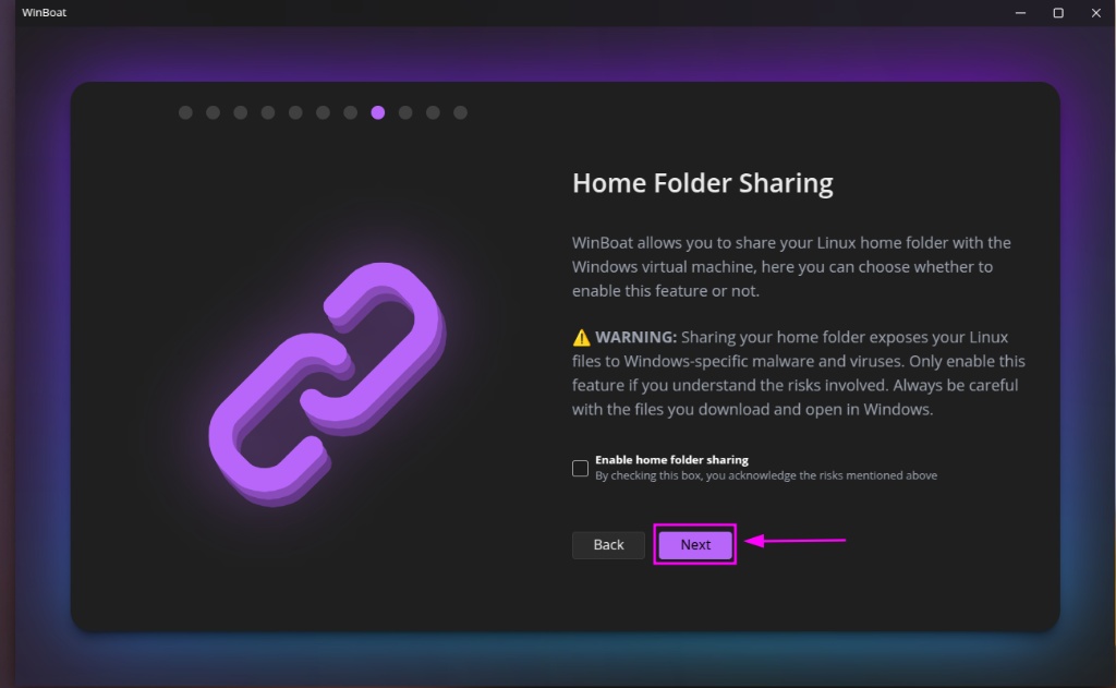 WinBoat Home Folder Sharing